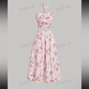 SHEIN two piece dress pink floral